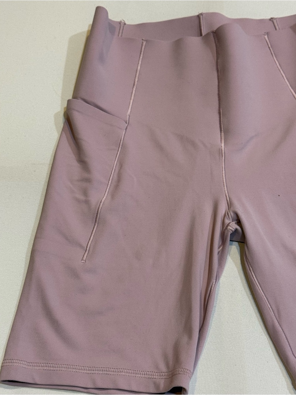 Offline by Aerie High Rise Biker Shorts Mauve Pink Side Pocket Activewear Sz: S - Picture 7 of 11